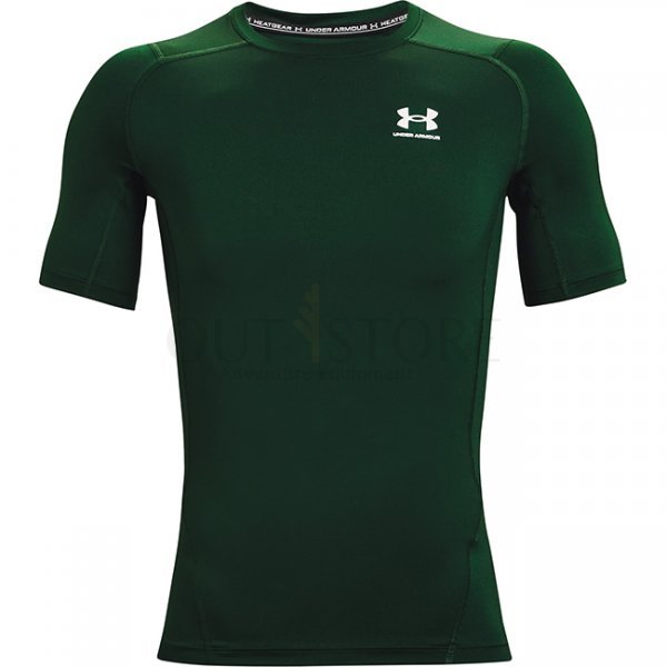 Under Armour Mens HeatGear Compression Short Sleeve - Green - L