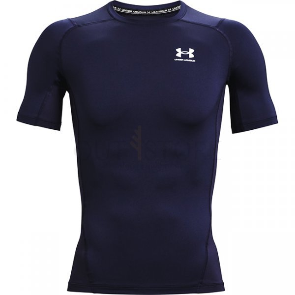 Under Armour Mens HeatGear Compression Short Sleeve - Navy Blue - L
