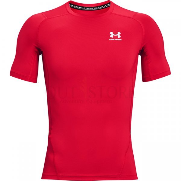 Under Armour Mens HeatGear Compression Short Sleeve - Red - L
