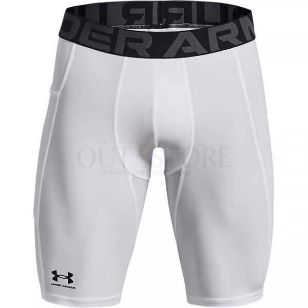 Under Armour Mens HeatGear Pocket Long Shorts - White - 2XL