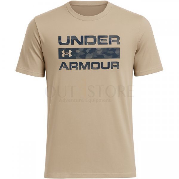 Under Armour Mens Stacked Logo Fill T-Shirt - City Khaki / Black - S