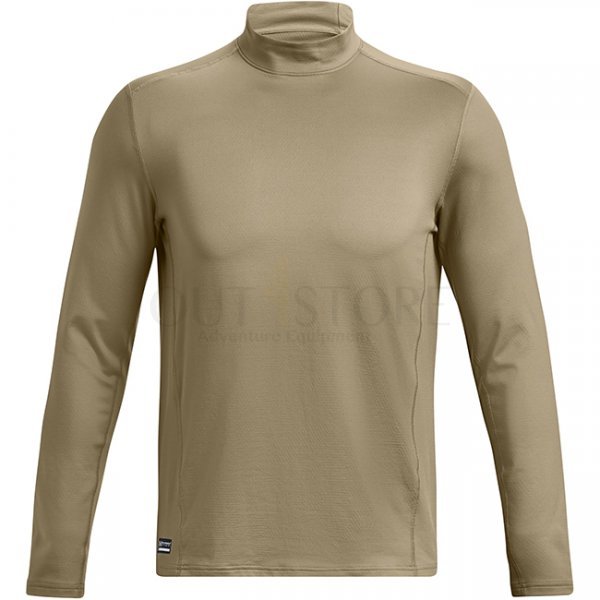 Under Armour Mens Tactical ColdGear Infrared Base Mock - Tan - L