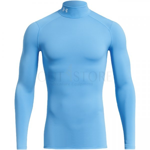 Under Armour Mens ColdGear Compression Mock - Carolina Blue / White / White - 3XL