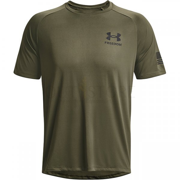 Under Armour Mens Tech Freedom Short Sleeve T-Shirt - Marine OD Green / Black - M