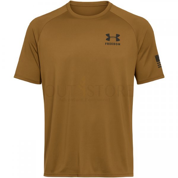 Under Armour Mens Tech Freedom Short Sleeve T-Shirt- Coyote - 2XL