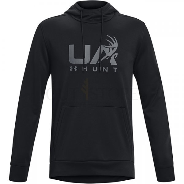 Under Armour Mens Armour Fleece Hunt Logo Hoodie - Black - XL
