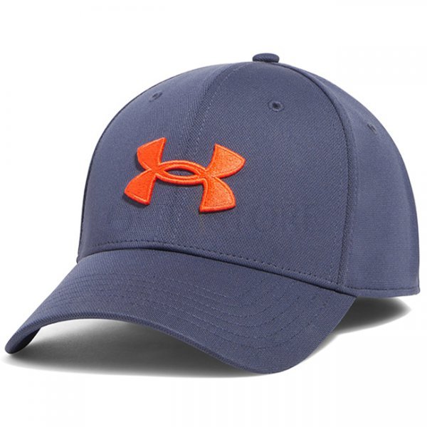 Under Armour Mens Blitzing Low Stretch Fit Cap - Downpour Grey / Fire - XL/2XL