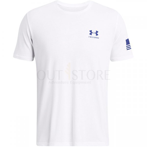 Under Armour Mens Freedom Flag Gradient T-Shirt - White / Blue - S