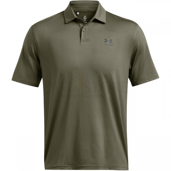 Under Armour Mens Tee To Green Freedom Polo - Marine OD Green / Black - 2XL