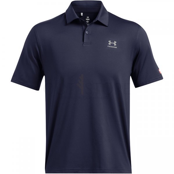 Under Armour Mens Tee To Green Freedom Polo - Navy Blue / Grey - M