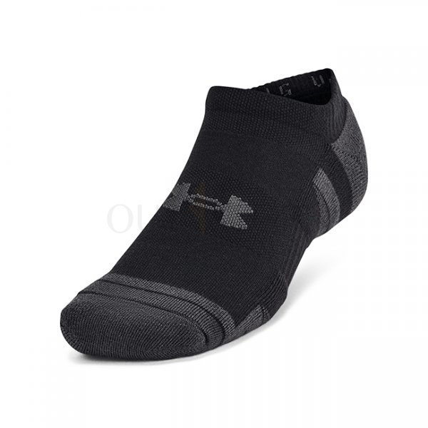 Under Armour Performance Tech 6-Pack No Show Socks - Black / Jet Grey - XL