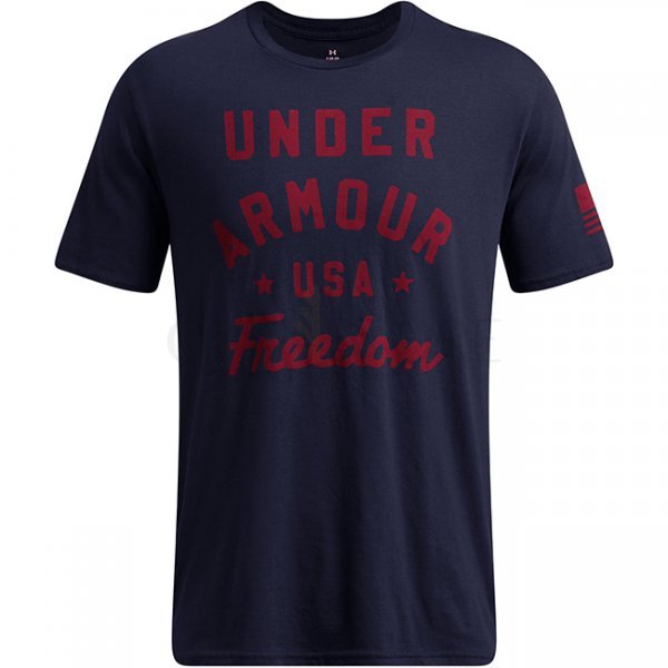 Under Armour Mens Freedom Vintage USA T-Shirt - Navy Blue / Red - 2XL