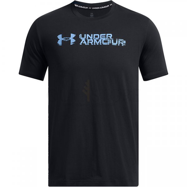 Under Armour Mens Sliced Wordmark Short Sleeve - Black / Blue - M
