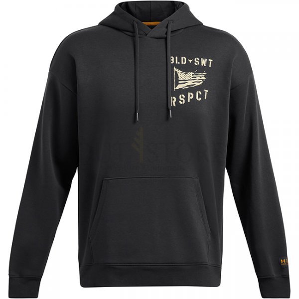 Under Armour Mens Project Rock Icon Fleece Veterans Day Hoodie - Anthracite / Silt - L