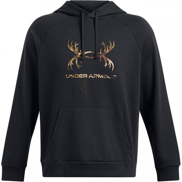 Under Armour Mens Rival Fleece Antler Hoodie - Black - L