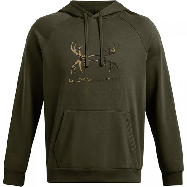 Under Armour Mens Rival Fleece Antler Hoodie - Marine OD Green - M