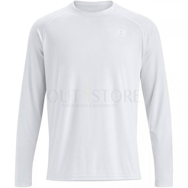 Under Armour Mens Fish Elite Long Sleeve - White / Halo Grey - M