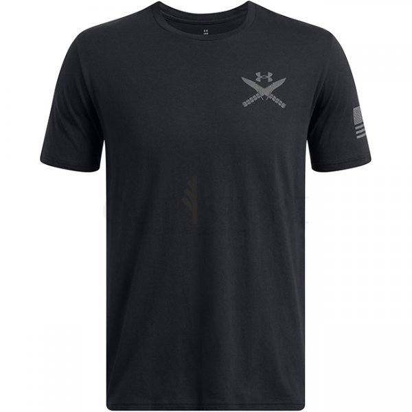 Under Armour Mens Freedom Spine T-Shirt - Black / Titan Grey - L