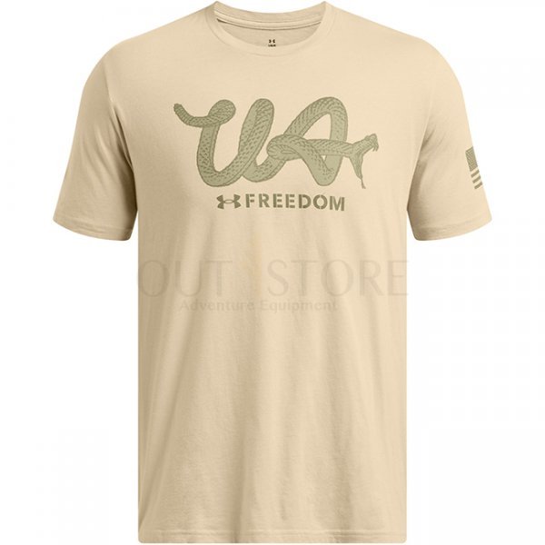 Under Armour Mens Freedom Military T-Shirt - Desert Sand / Olive - 2XL