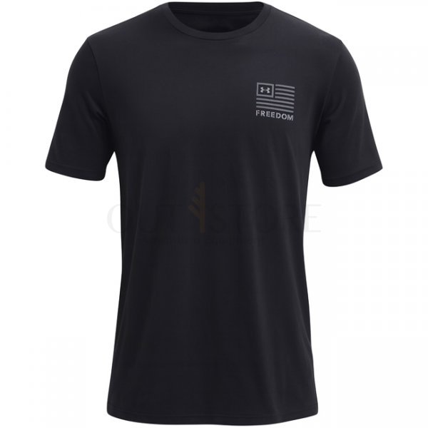 Under Armour Mens Freedom Left Chest T-Shirt - Black / Titan Grey - L