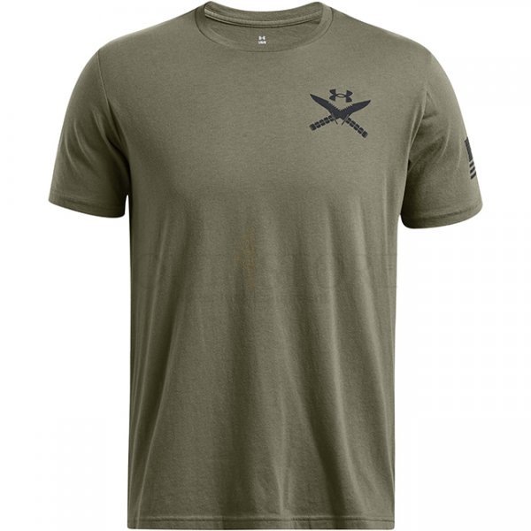 Under Armour Mens Freedom Spine T-Shirt - Marine OD Green / Black - M