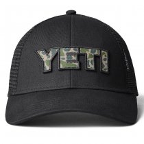 YETI Camo Logo Badge Trucker Hat - Black
