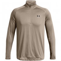 Under Armour Mens Tech 1/2 Zip Long Sleeve - Tan Under Armour Mens Tech 1/2 Zip Long Sleeve - Tan