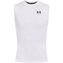 Under Armour Mens HeatGear Compression Sleeveless - White Under Armour Mens HeatGear Compression Sleeveless - White