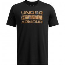 Under Armour Mens Stacked Logo Fill T-Shirt - Black / Tan