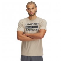 Under Armour Mens Stacked Logo Fill T-Shirt - City Khaki / Black - S