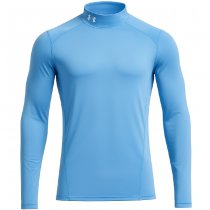 Under Armour Mens ColdGear Fitted Mock - Carolina Blue / White - 3XL