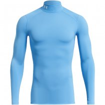 Under Armour Mens ColdGear Compression Mock - Carolina Blue / White / White - XL