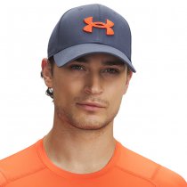 Under Armour Mens Blitzing Low Stretch Fit Cap - Downpour Grey / Fire - XL/2XL