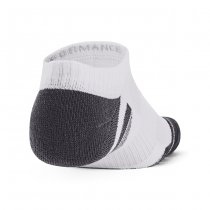 Under Armour Performance Tech 3-Pack No Show Socks - White / White / Jet Grey - XL