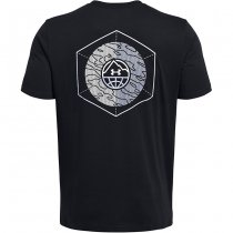 Under Armour Mens Outdoor Cube Short Sleeve - Black / Celeste - 2XL