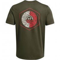 Under Armour Mens Outdoor Cube Short Sleeve - Marine OD Green / Summit White - 2XL