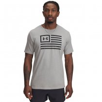 Under Armour Mens Freedom Flag Printed T-Shirt - Steel Medium Heather / Black - 2XL