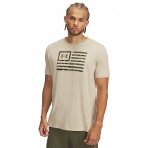 Under Armour Mens Freedom Flag Printed T-Shirt - Desert Sand / Bayou - 2XL