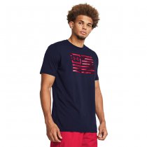 Under Armour Mens Freedom Flag Printed T-Shirt - Navy Blue - 2XL