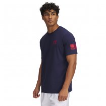 Under Armour Mens Freedom Flag Gradient T-Shirt - Midnight Navy / Red - 2XL