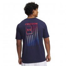 Under Armour Mens Freedom Flag Gradient T-Shirt - Midnight Navy / Red - 2XL