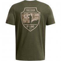 Under Armour Mens Freedom By Land T-Shirt - OD Green - 2XL