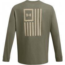 Under Armour Mens Freedom Flag Long Sleeve - Marine OD Green / Desert Sand - M