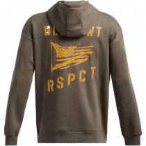 Under Armour Mens Project Rock Icon Fleece Veterans Day Hoodie - Turtle / Golden Yellow - M
