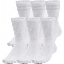 Under Armour Essential Unisex 6-Pack Crew Socks - White / Grey