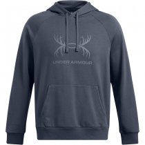 Under Armour Mens Rival Fleece Antler Hoodie - Blue Grey Under Armour Mens Rival Fleece Antler Hoodie - Blue Grey