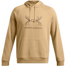 Under Armour Mens Rival Fleece Antler Hoodie - Camel / Coyote - XL
