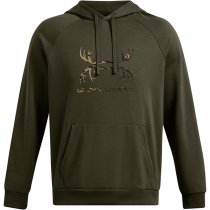 Under Armour Mens Rival Fleece Antler Hoodie - Olive Under Armour Mens Rival Fleece Antler Hoodie - Olive