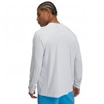 Under Armour Mens Fish Elite Long Sleeve - White / Halo Grey - S