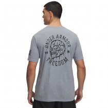 Under Armour Freedom Skull T-Shirt - Steel Light Heather / Black - 2XL